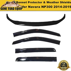 Bonnet Protector & WeatherShields Window Visors suit Navara NP300 D23 2014-2020 Combo deal