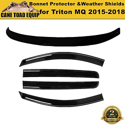 Bonnet Protector & Weathershields Visors For Mitsubishi Triton MQ 2015-2018 Combo Deal