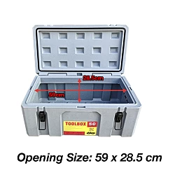 50+160L Poly Tool Box Storage Grey