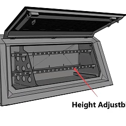 Steel Canopy Side Storage Bin w/ Shelving (Drivers Side)