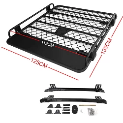 Tradesman Roof Rack for Hilux Ranger Triton Navara Dmax Aluminium Powder Coated Dual Cab UTE 4wd Luggage Basket Carrier