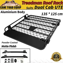 Tradesman Roof Rack for Hilux Ranger Triton Navara Dmax Aluminium Powder Coated Dual Cab UTE 4wd Luggage Basket Carrier