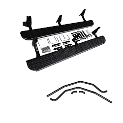 Heavy Duty Steel Side Steps / Rock Sliders with Brush Bars for Toyota Landcruiser 100 Series