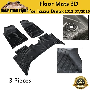 Image of 3D Floor Mats for ISUZU DMAX 2012-07/2020 TPE Moulded Liner Dual Cab D-MAX