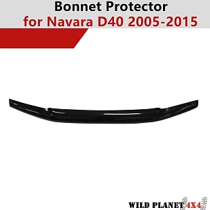 Image of Bonnet Protector Black Tinted Guard For Nissan Navara D40 Spanish 2005-2015 