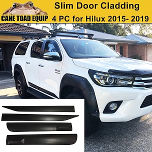 Image of Door Cladding Side Body Slim Trim for Toyota Hilux 2015-2023 N80 Moulds SR SR5 Matt Black