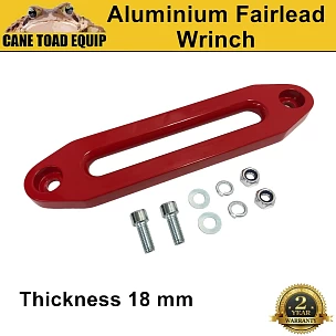 Image of Winch Fairlead Red Aluminium Hawse Synthetic Dyneema Rope 4wd 4x4 towing