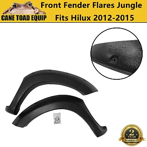 Image of Front Fender Flares fit Toyota Hilux 2012-15 N70 Jungle Style 2PC Wrinkle Black Wheel Arch