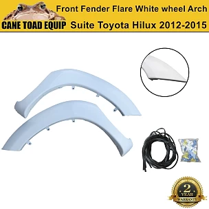 Image of White Front Fender Flares OEM Design Wheel Arch to suit Toyota Hilux SR5 SR 2012-2015 2 PCS