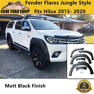 Image of Fender Flares Jungle Style Matte Black Wheel Arch Cover fit Toyota Hilux 2015-2019 N80 4WD