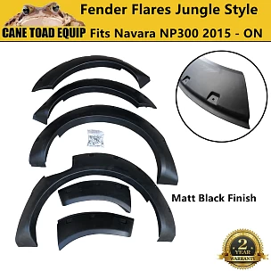 Image of Fender Flares Jungle Style Matte Black for Nissan Navara NP300 D23 2015- ON Wheel Arch Cover 4WD 