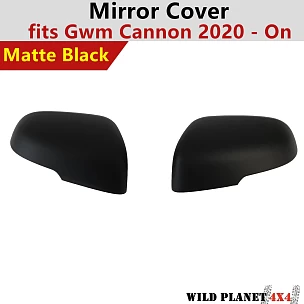 Image of Side Mirror Covers fits GWM Cannon Ute 2020-Onwards Matte Black Top part A pair