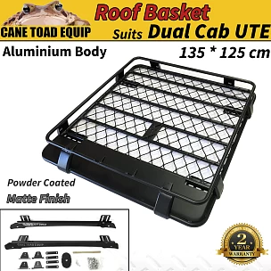 Image of Aluminium Roof Basket For Hilux Ranger Triton Navara Dmax Dual Cab UTE Powder Coated 4wd Luggage Basket Carrier 