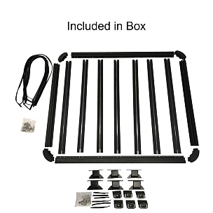 Image of Aluminium Roof Rack for Jimny+Wind Deflector Platform Slimline 2018 Onwards 160x130cm Low Profile