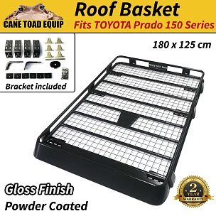 Image of Roof Basket Fits TOYOTA Prado 150 Series Steel Roof Rack Powder Coated 4WD Cage Luggage Carrier Trade