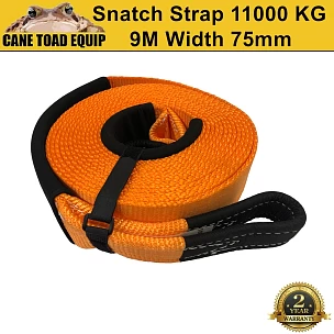 Image of Snatch Strap 11000kg 9M Winch Extension Recovery Strap & Protectors Tow SWL 5Ton