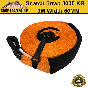 Image of Snatch Strap 8000kg 60mm x 9M Recovery Strap 4x4 Orange Tow Winch Extension SWL 4T