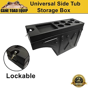 Image of Ute Tub Storage Box Side Universal Tool Box Lockable single Trailer Black 