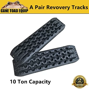 Image of Pair Recovery Tracks 4WD 4x4 ATV Black Offroad Tyre Ladder Caravan Sand Mud Snow