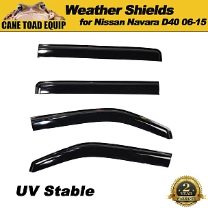 Image of Premium Weather Shield Window Visor Weathershields for Nissan Navara D40 06-15