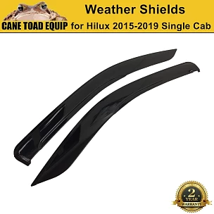 Image of Premium Weather Shield suit Toyota Hilux Single Cab 2015-2019 REVO Window Visor Tinted Black