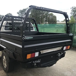 Image of Pioneer Steel Tray with Trundle Drawer and Rear Ladder Rack Package for Dual Cab Ute 1850 x 1850