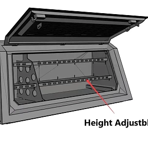 Image of Steel Canopy Side Storage Bin w/ Shelving (Drivers Side)