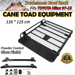 Image of Ute Roof Rack Basket Fits TOYOTA Hilux 97-15 Powder Coated Steel Tradesman 4wd Luggage Basket Carrier