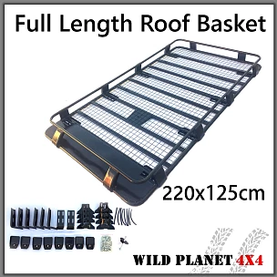 Image of Roof Rack Basket Full Length Gutter Fit 220x 123cm fits Nissan Patrol GU GQ MQ Landcruiser 80