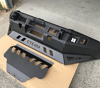 Image of Revolution Bullbar & Winch Combo for Navara NP300 D23 2015-19 Airbag Compatible ADR Matte Black Steel