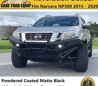 Image of Revolution Bullbar for Navara NP300 D23 2015-19 Airbag Compatible ADR Matte Black Steel