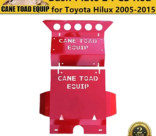 Image of 3mm Red Bash Plate Front Sump Guard for Toyota Hilux 2005-2015 SR SR5 2PCS 