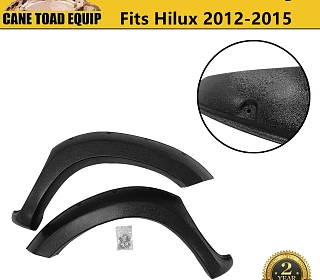 Image of Front Fender Flares fit Toyota Hilux 2012-15 N70 Jungle Style 2PC Wrinkle Black Wheel Arch