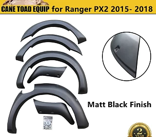 Image of Fender Flares Jungle Style Matte Black Fits Ford Ranger PX2 MK2 2015-2018 Wheel Arch 4WD