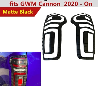 Image of Tail Light Cover Trim fits GWM Cannon Ute 2020 - Onwards Matte Black 