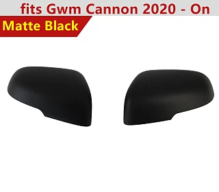 Image of Side Mirror Covers fits GWM Cannon Ute 2020-Onwards Matte Black Top part A pair