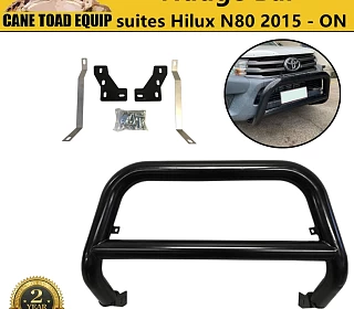 Image of 3" Nudge Bar For Toyota Hilux N80 Steel Gloss Black Grill Guard 2015-On 4WD 2wd