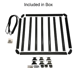 Image of Aluminium Roof Rack for Jimny+Wind Deflector Platform Slimline 2018 Onwards 160x130cm Low Profile