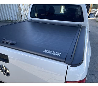 Image of Roller Shutter Cover Retractable Tonneau Lid fit Volkswagen Amarok 2010-Onwards Dual Cab Matte Black 