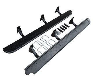 Image of Heavy Duty Steel Side Steps / Rock Sliders for Nissan Navara D22