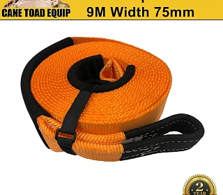 Image of Snatch Strap 11000kg 9M Winch Extension Recovery Strap & Protectors Tow SWL 5Ton