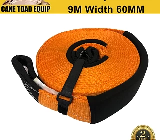 Image of Snatch Strap 8000kg 60mm x 9M Recovery Strap 4x4 Orange Tow Winch Extension SWL 4T