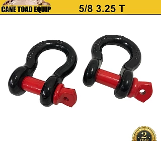 Image of D Shackle 5/8" 16mm Black Pair 4x4 off road shackle Caravan Trailer
