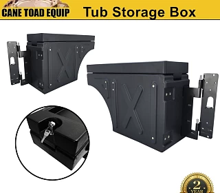 Image of Ute Tub Storage Box Side Universal Tool Box Lockable a Pair Trailer Black 