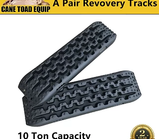 Image of Pair Recovery Tracks 4WD 4x4 ATV Black Offroad Tyre Ladder Caravan Sand Mud Snow