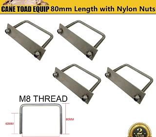 Image of 4 x Stainless Steel U Bolt Kit M8 80MM Length with Nylon Nut 4X4 Roof Rack Basket Universal