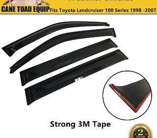 Image of Premium Weather Shields Window Visor 4pcs for Toyota Landcruiser 100 Series 1998-2007 SUV Wagon Tinted Black