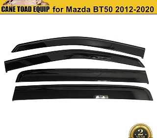 Image of Premium Weather shields For Mazda BT50 BT-50 2012-2020 Dual Cab Weathershields Window Visors Tinted Black