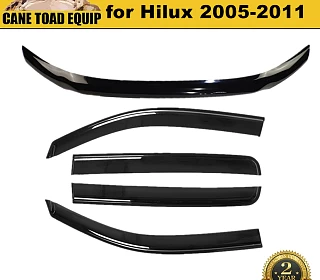 Image of Bonnet Protector & Window Visors WeatherShields suit Toyota Hilux 2005-2011 combo