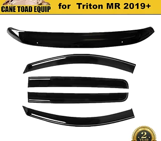 Image of Bonnet Protector & WeatherShields Window Visors suit Mitsubishi Triton MR 2019+ Combo Deal